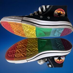 Converse Custom Pride Black Chuck Taylor shoes Size Women 9 Size Men 7 Rainbow